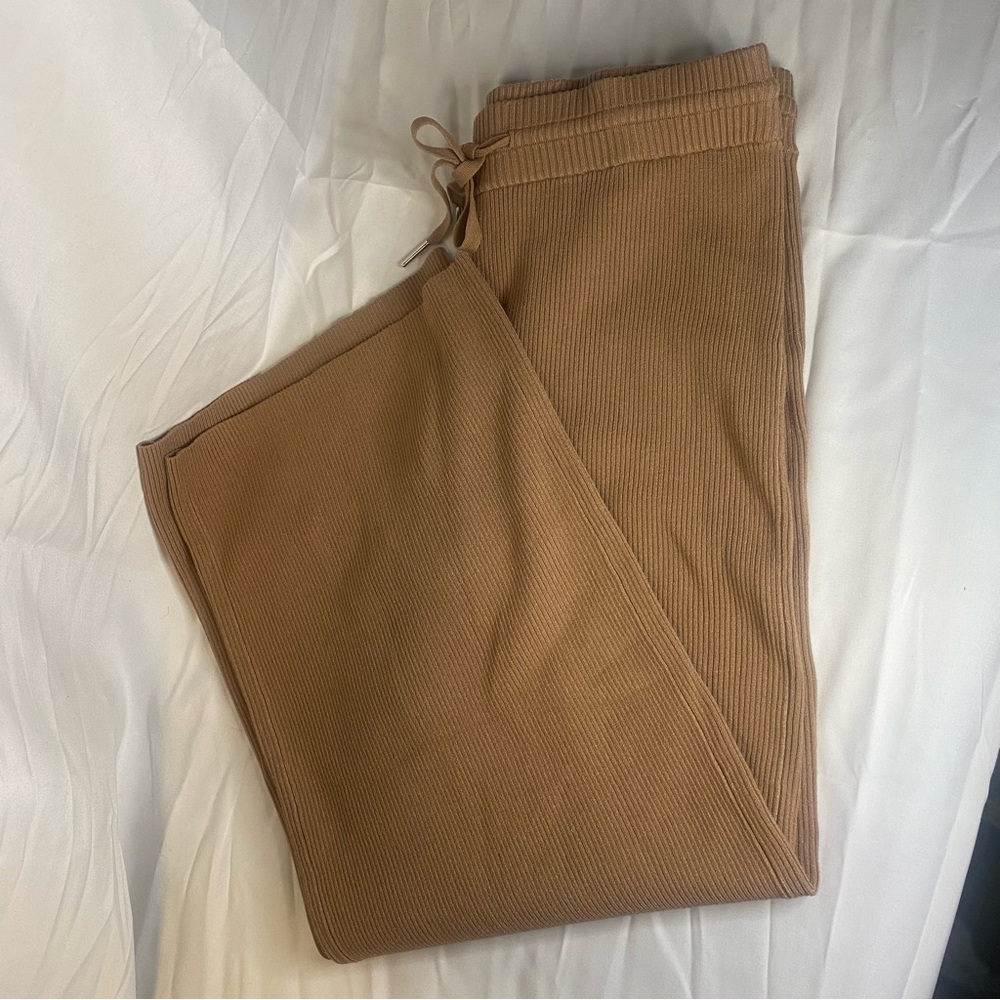 Reiss Camel Ribbed Knit Trousers - Picture 5 of 9